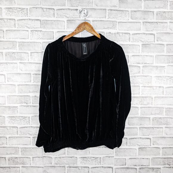 Zero + Maria Cornejo Women's Ruched Bubble Top in velvet Black size 2 - Picture 5 of 8